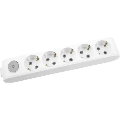 Multipriza electrica, 5 prize, alb, cu intrerupator
