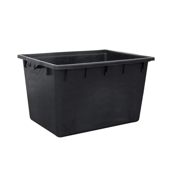 Naveta industriala 22165, neagra, cu pereti plini, 80 x 48 x 48 cm, 180L