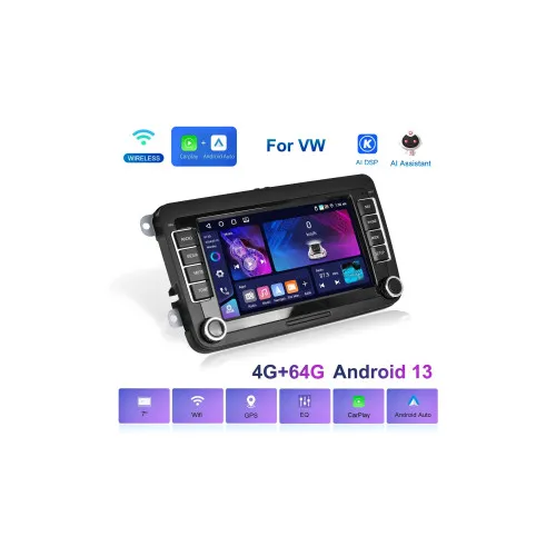 Navigatie Android 7 inch 4GB+64GB CarPlay Android Auto GPS WIFI compatibila Volkswagen Seat Skoda — imaginea 2