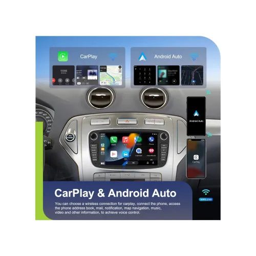 Navigatie Android 7 inch 4GB+64GB CarPlay Android Auto GPS WiFi FM RDS compatibila Ford — imaginea 7