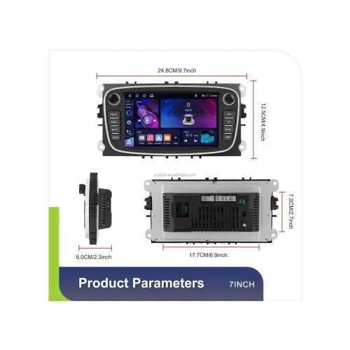 Navigatie Android 7 inch 4GB+64GB CarPlay Android Auto GPS WiFi FM RDS compatibila Ford — imaginea 3