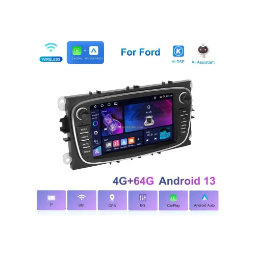 Navigatie Android 7 inch 4GB+64GB CarPlay Android Auto GPS WiFi FM RDS compatibila Ford — imaginea 2