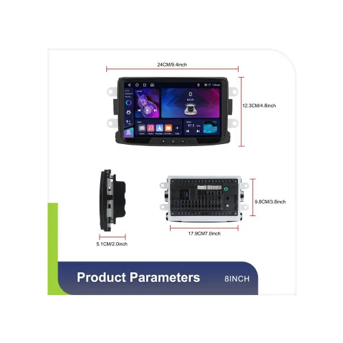 Navigatie Android 8 inch 4GB+64GB CarPlay Android Auto compatibila Dacia Duster,Sandero — imaginea 7