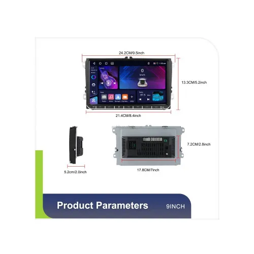 Navigatie Android 9 inch 4GB+64GB CarPlay Android Auto GPS WIFI FM RDS compatibila Volkswagen — imaginea 3