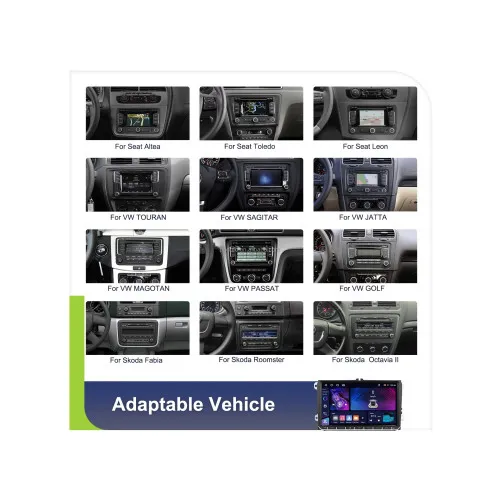 Navigatie Android 9 inch 4GB+64GB CarPlay Android Auto GPS WIFI FM RDS compatibila Volkswagen — imaginea 6