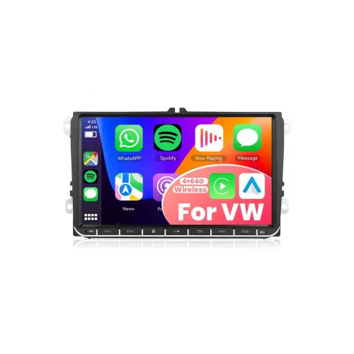 Navigatie Android 9 inch 4GB+64GB CarPlay Android Auto GPS WIFI FM RDS compatibila Volkswagen