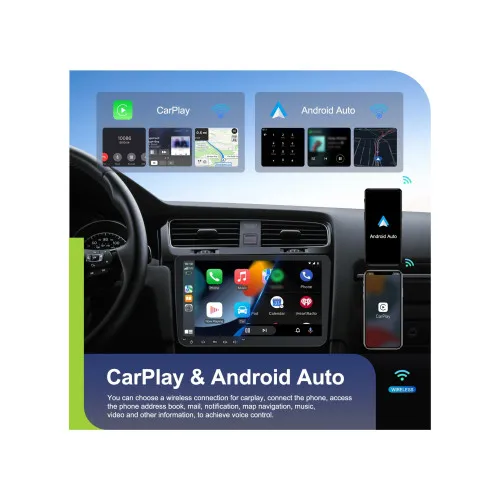 Navigatie Android ecran 9 inch 4GB 64GB compatibila Volkswagen CarPlay Android Auto GPS WIFI FM RDS — imaginea 3