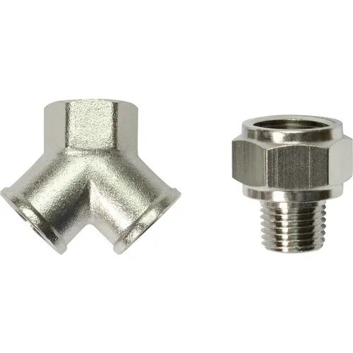 Niplu distribuitor tip Y 2 cai Stanley 2x 1/4" + 1/4", incl. adaptor 1/4"->3/8"