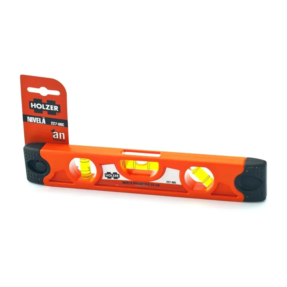 Nivela cu bula, Holzer 227, cu 3 indicatori, din plastic, 230 mm