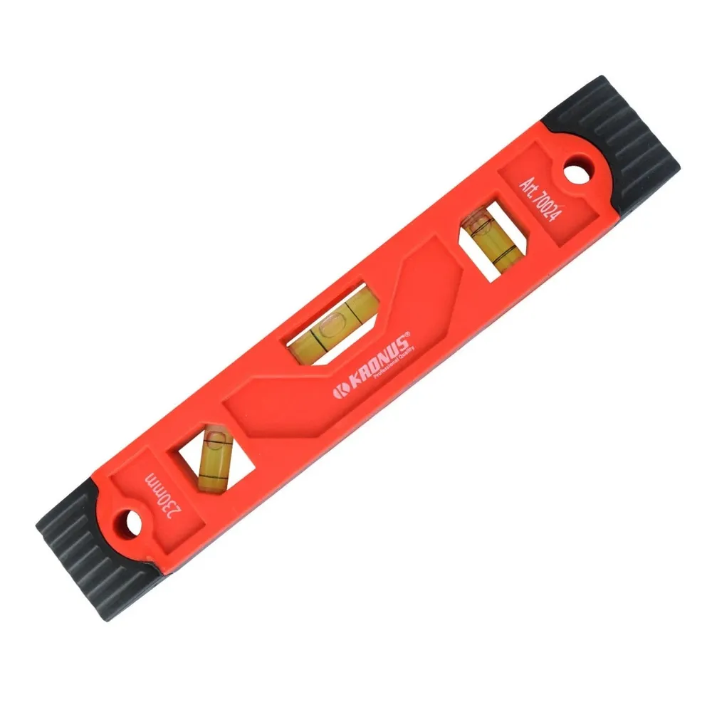 Nivela cu bula, Kronus, 3 indicatori, plastic, 230 mm