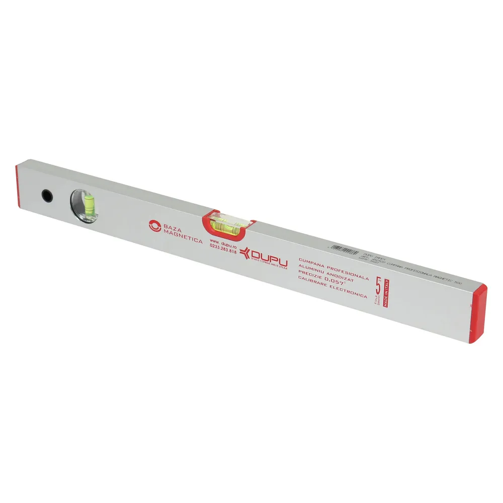 Nivela cu bula, magnetica, Dupu 452500, cu 2 indicatori, din aluminiu, 500 mm