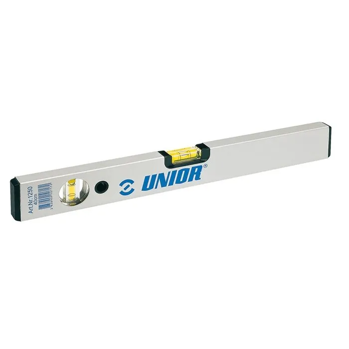 Nivela cu bula, Unior 1250, cu 2 indicatori, din aluminiu, 2000 mm