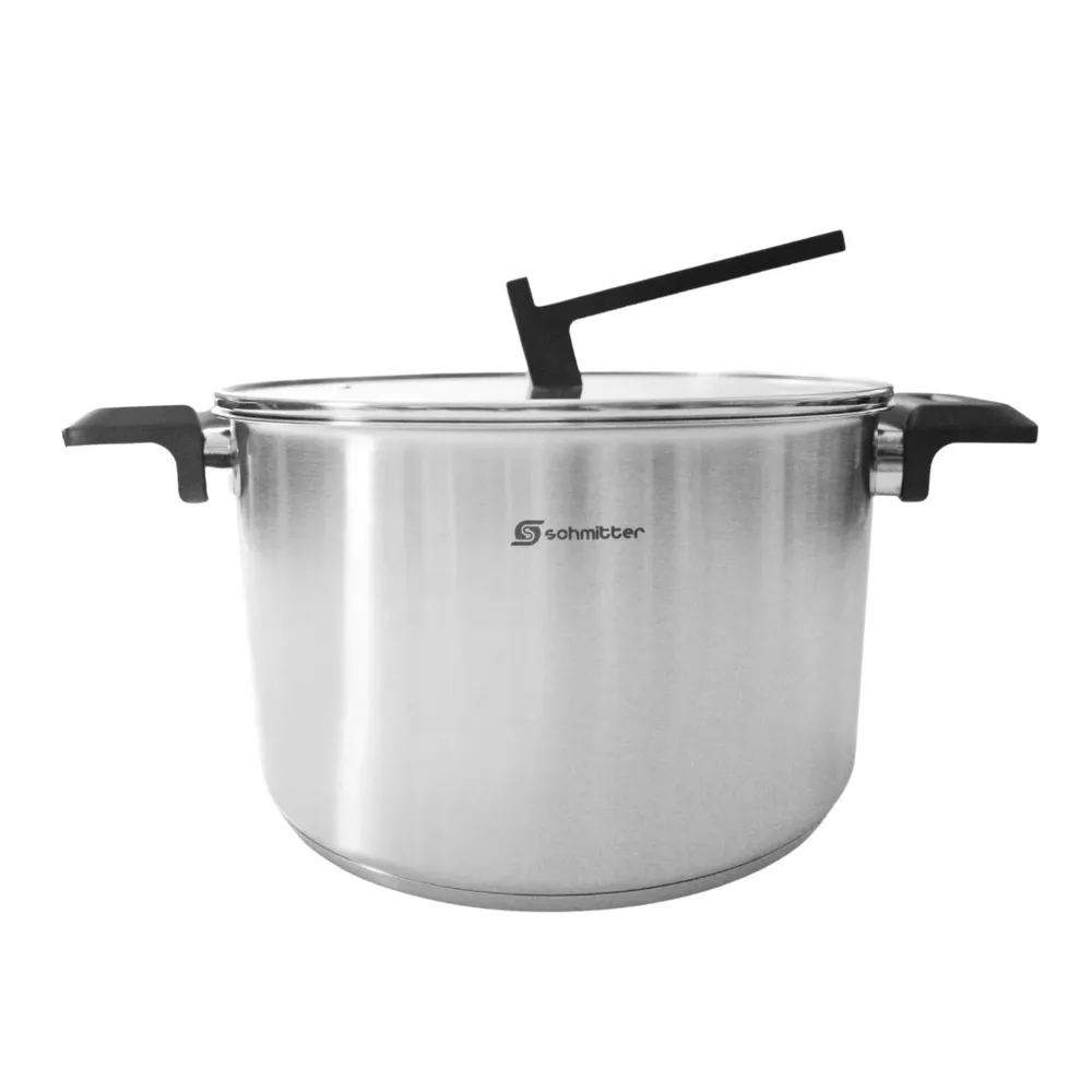 Oala inox Schmitter Premium, cu capac, baza 5 straturi, 4 l, 22 cm
