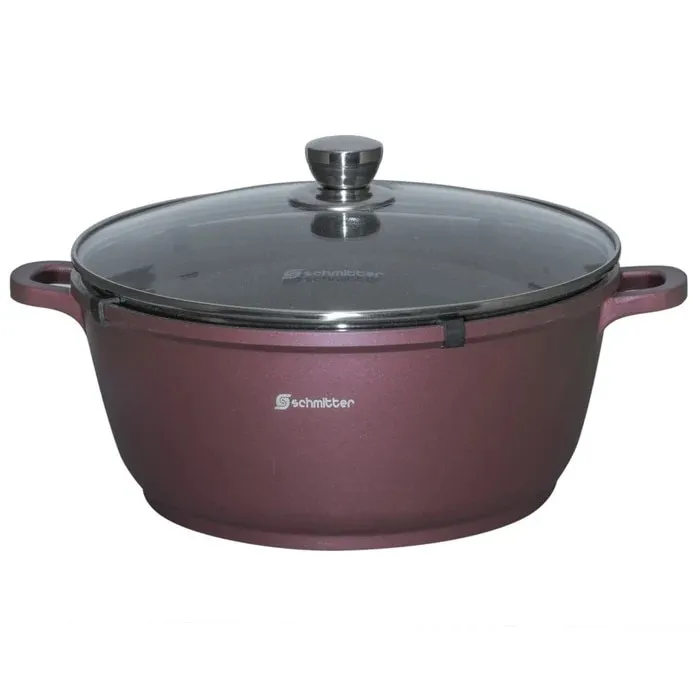 Oala Schmitter, cu capac, aluminiu turnat, interior ceramic, 9 L, 32 cm