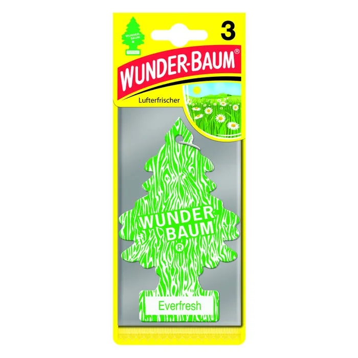 Odorizant auto, bradut, Wunder - Baum, Everfresh, pachet promo 2+1, 7.6 x 0.3 x 19 cm