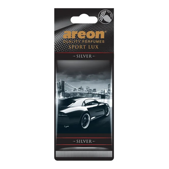 Odorizant auto, card, Areon Sport Lux, Silver, 19 x 7.5 x 0.5 cm