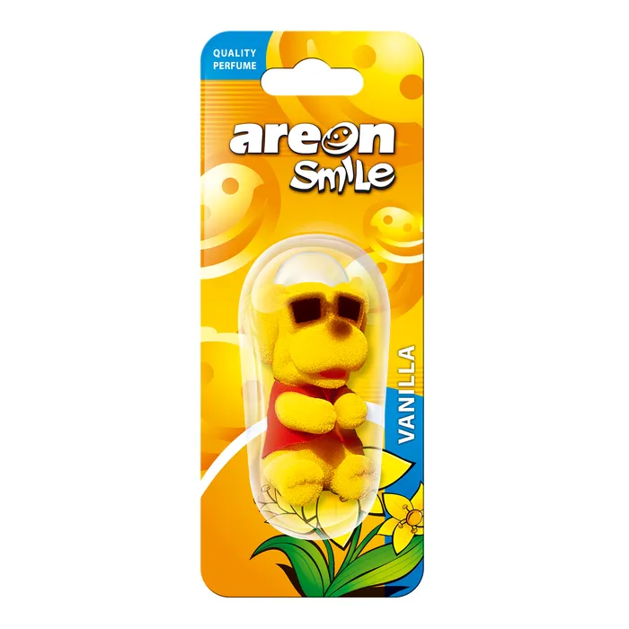 Odorizant auto, figurina, Areon Smile, Vanilla, 19 x 7.5 x 0.5 cm