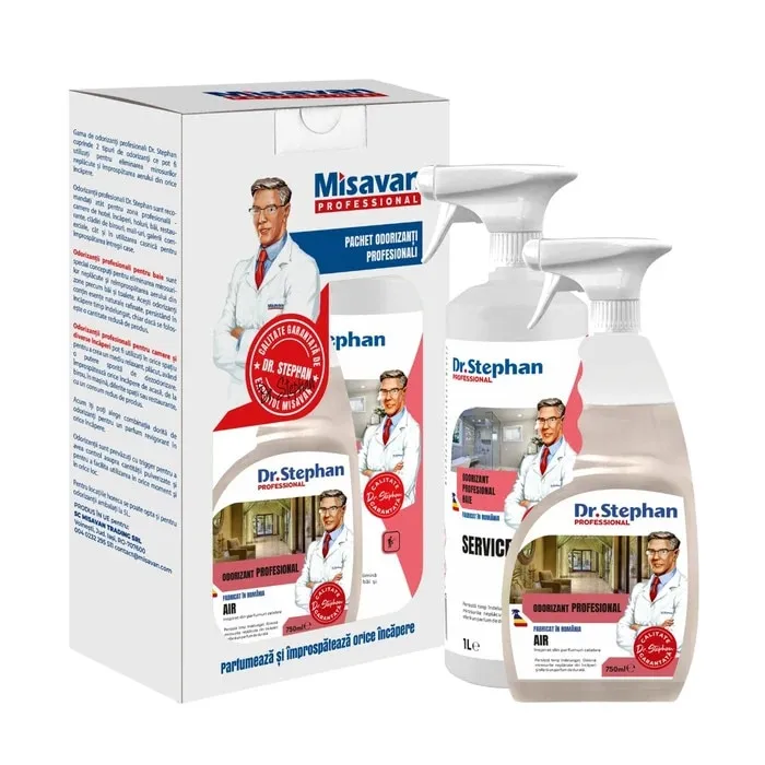 Odorizant baie profesional Dr. Stephan Service spray 1L + odorizant camera profesional Dr. Stephan Air spray 750 ml