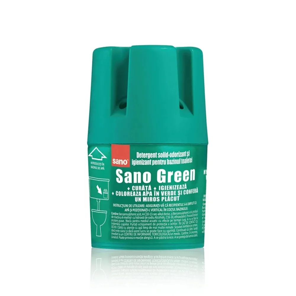 Odorizant bazin wc Sano Green, solid, 150 g