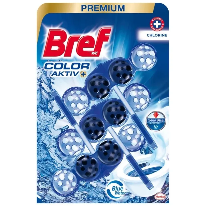 Odorizant wc baie Bref Color Aktiv Chlorine, 3 x 50 g