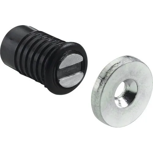 Opritor de usa cu magnet Hettich Ø8x14 mm max. 1kg, negru, incastrabil, pachet 10 bucati