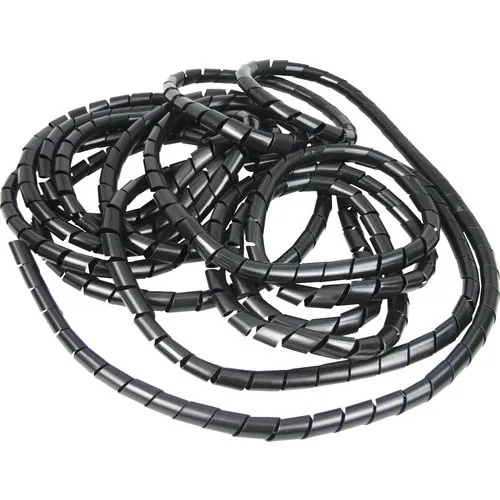 Organizator cabluri spiralat, 15mm x 10m, negru