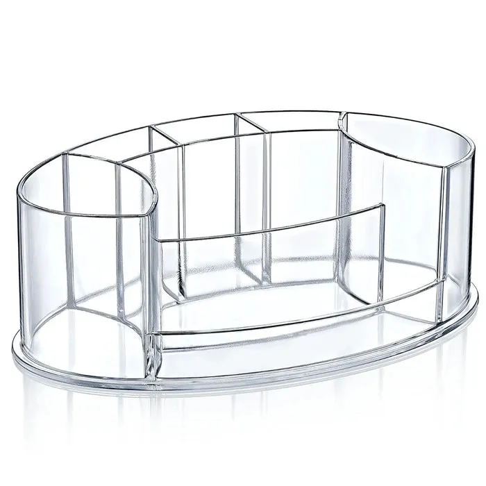 Organizator machiaj / cosmetice, Okyanus Home OKY-604, polistiren, transparent, 23 x 14 x 8 cm