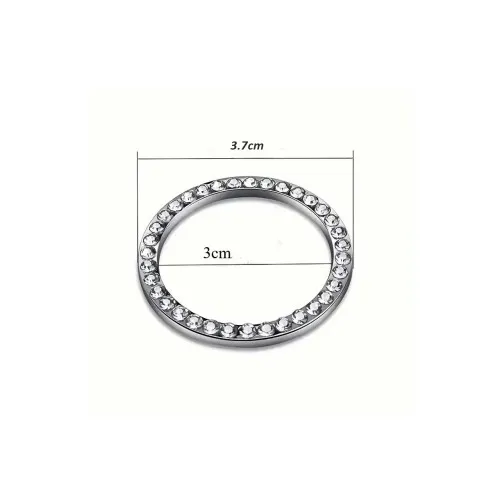 Ornament argintiu universal pentru buton start-stop, cu cristale stralucitoare — imaginea 4