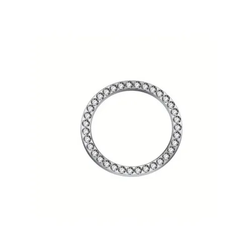 Ornament argintiu universal pentru buton start-stop, cu cristale stralucitoare
