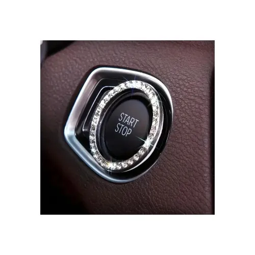 Ornament argintiu universal pentru buton start-stop, cu cristale stralucitoare — imaginea 2