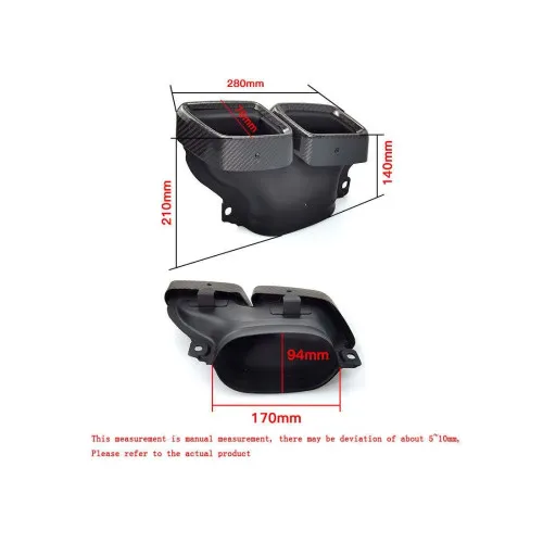 Ornament de toba compatibil Mercedes AMG GLC , GLE, Clasa C W205 W206,Clasa E,Clasa S -Carbon Lucios — imaginea 4