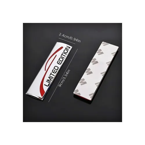 Ornament metalic auto "Limited Edition" cromat 9x2.4cm — imaginea 3