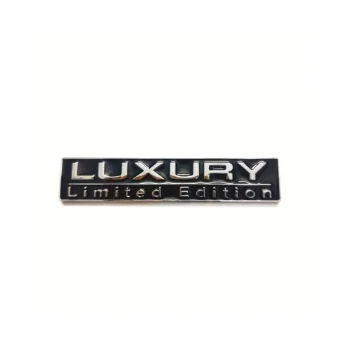 Ornament metalic auto Luxury crom cu negru 7.5x1.5 cm