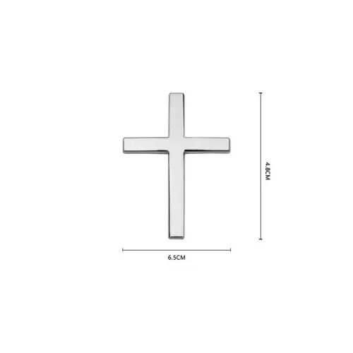Ornament metalic "CRUCE" Cromat 4.8cmx6.5cm — imaginea 3
