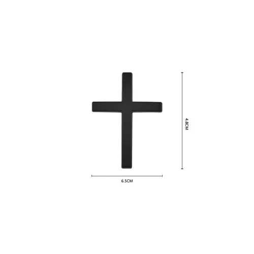 Ornament metalic "CRUCE" Negru 4.8cmx6.5cm — imaginea 2
