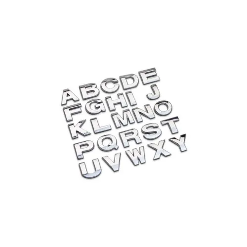 Ornament plastic auto cromat litere, cifre si semne 3D — imaginea 2