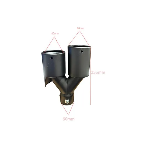 Ornament toba dubla negru mat dreapta / stanga intrare 60mm — imaginea 5