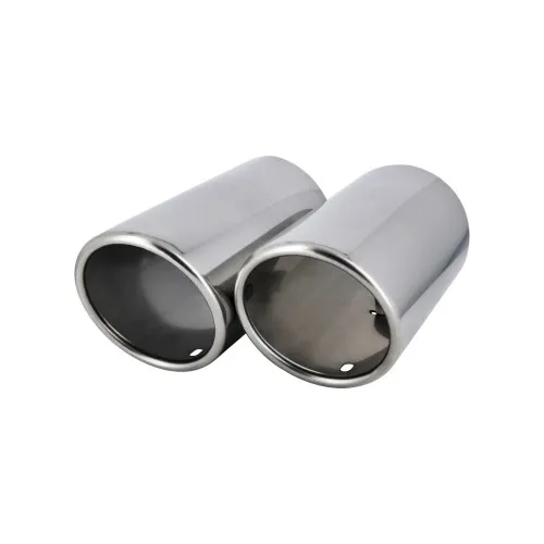 Ornament toba esapament dublu inox 76mm compatibil Audi Volkswagen Skoda Seat — imaginea 3