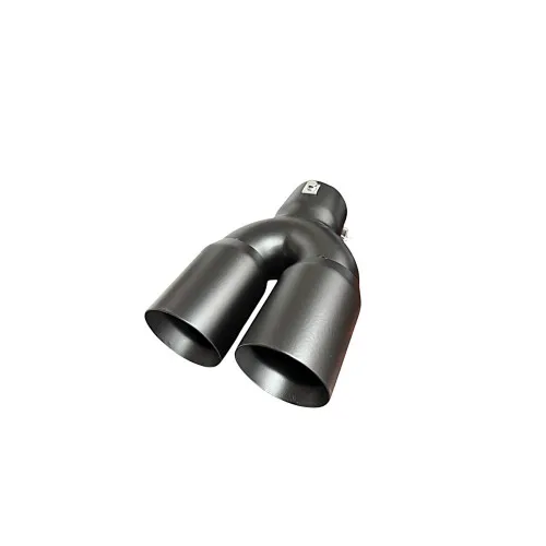 Ornament toba inox dublu universal negru mat diametru 76mm — imaginea 2
