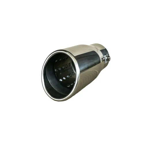 Ornament toba inox Premium, model tesit cu perforatii, intrare 6.5 cm, iesire 6.9 cm, lungime 15 cm — imaginea 2