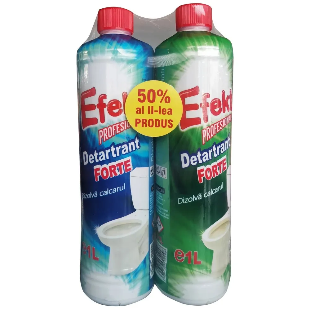 Pachet Efekt detartrant forte pentru baie pin, 1 L + detartrant forte pentru baie ocean, 1 L