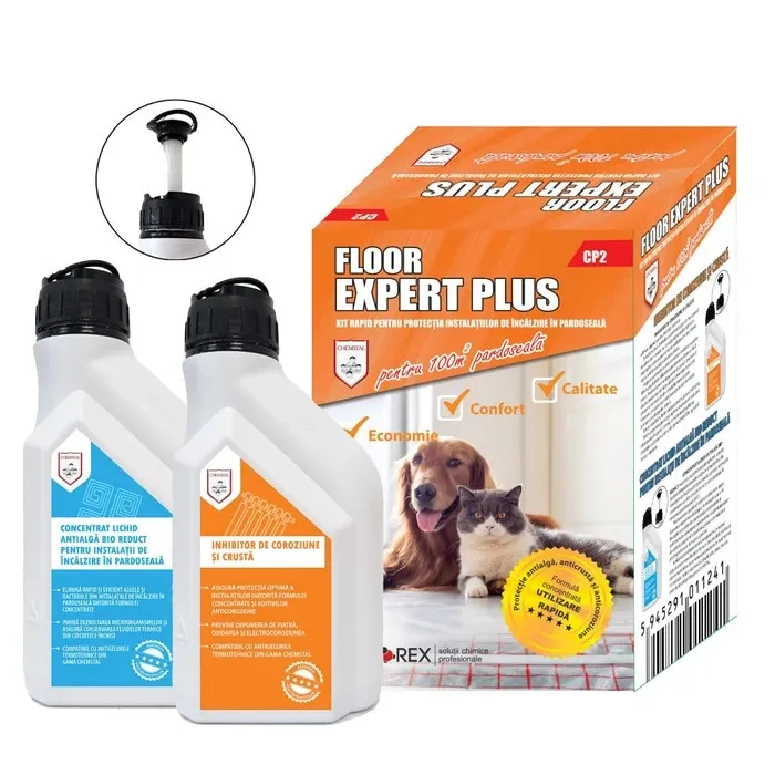 Pachet Floor Expert Plus, pentru instalatii incalzire in pardoseala, 2 x 500 ml