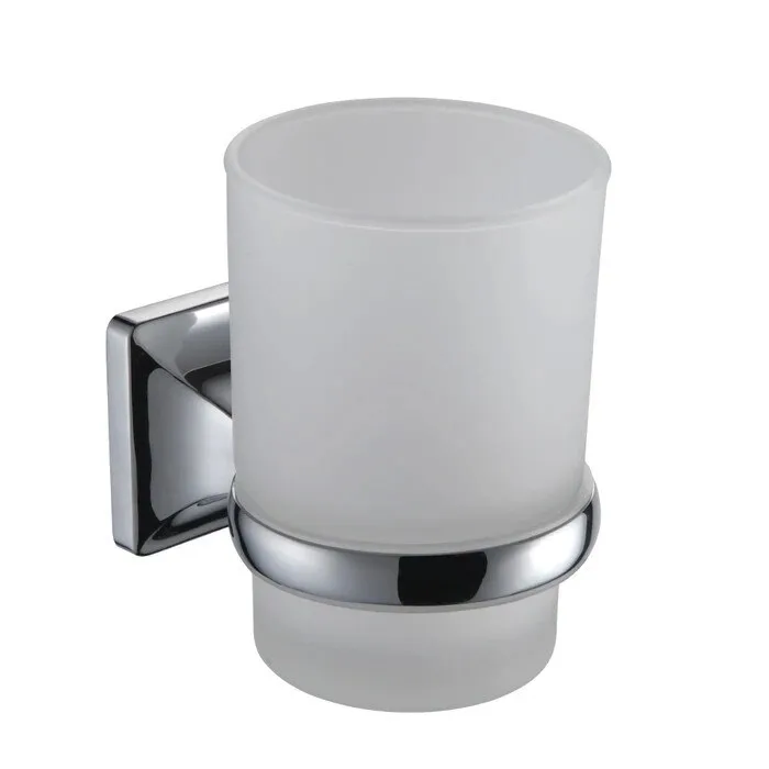 Pahar baie pentru igiena personala, cu suport, Iobagno Beta AC2405, sticla, 7 x 10 x 9.6 cm