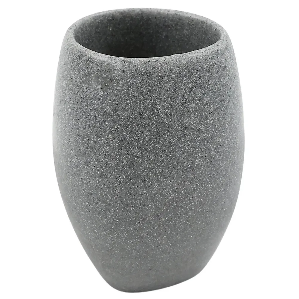 Pahar baie pentru igiena personala, Kadda Onda BPO-0284C, polirasina, antracit, 6.5 x 6.5 x 10 cm