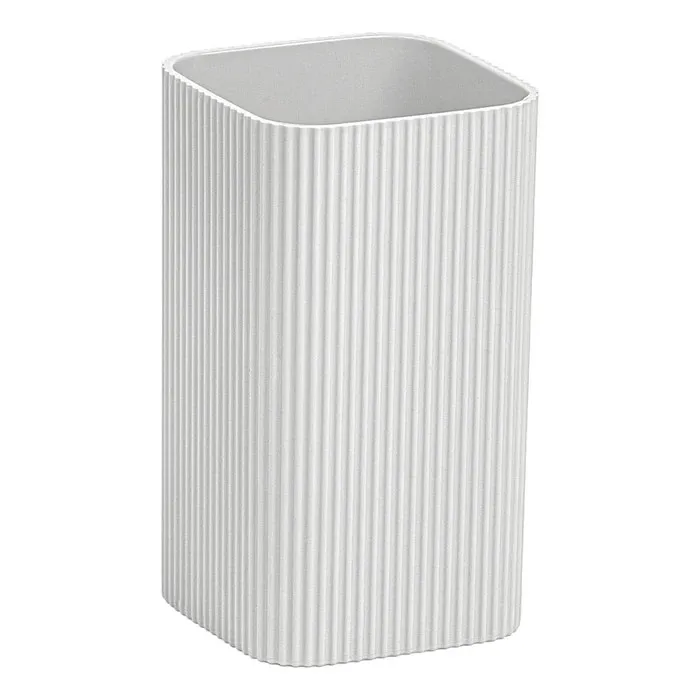 Pahar baie pentru igiena personala, Okyanus Home Stella OKY-464, polistiren, stativ, alb, 11 x 6.8 x 6.8 cm