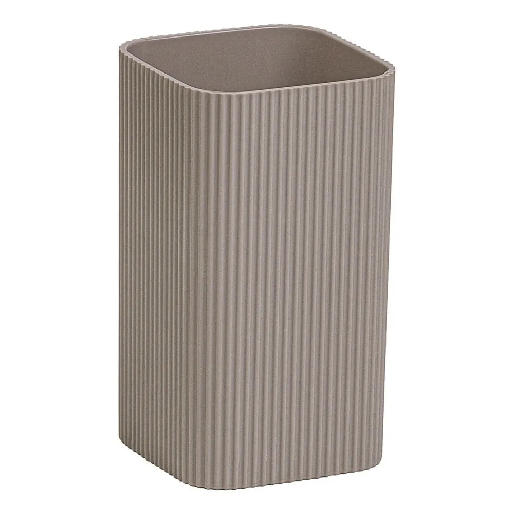 Pahar baie pentru igiena personala, Okyanus Home Stella OKY-464, polistiren, stativ, maro, 11 x 6.8 x 6.8 cm