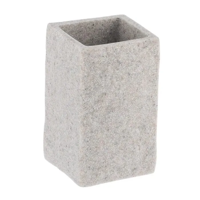 Pahar baie pentru igiena personala, Tendance CR61120180, polirasina, gri, 6.3 x 10.5 x 6.3 cm