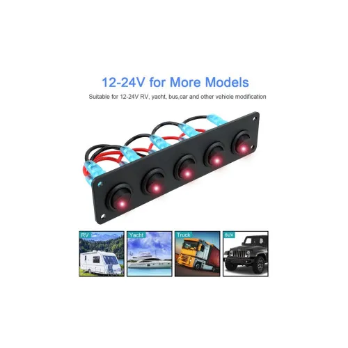 Panou cu 5 intrerupatoare 12V 20A — imaginea 2
