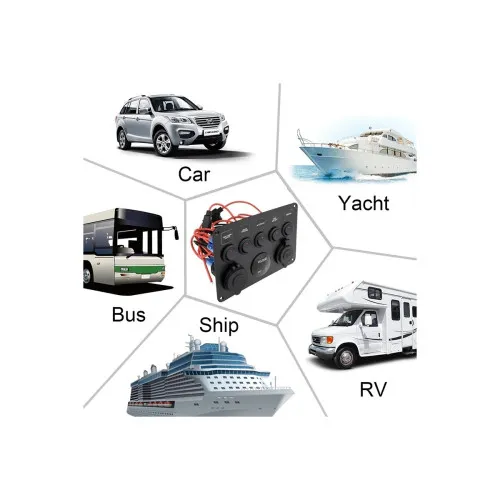 Panou de comutatoare cu priză, voltmetru, 5 întrerupătoare și port USB 12V 20A — imaginea 6