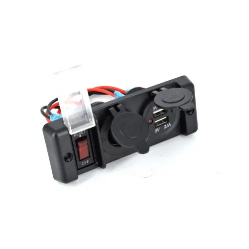 Panou intrerupator cu mufa bricheta si USB 12V — imaginea 3